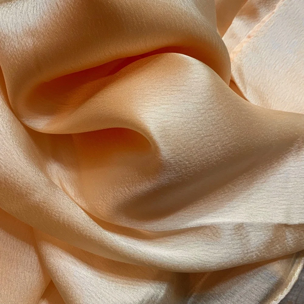 Light Caramel Beige 100% SILK SATIN Large Shawl Scarf Wrap Wedding Cover Up